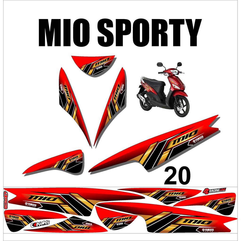 Stiker Sticker Striping Motor Variasi Yamaha MIO SPORTY Racing Murah Desain DS MIO - 20