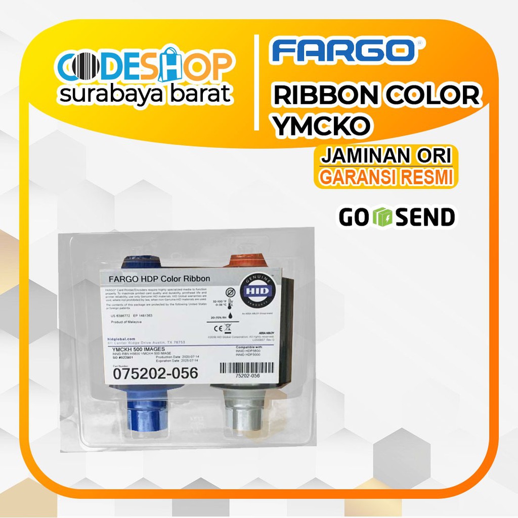 RIBBON COLORS / YMCKH FARGO HDP5600 - HDP500 E-KTP PN: 075202-056 / 75202-056
