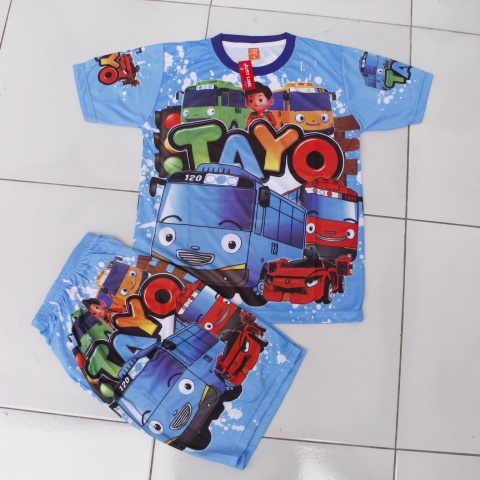 setelan kaos anak bustayo/kaos celana anak tayobus