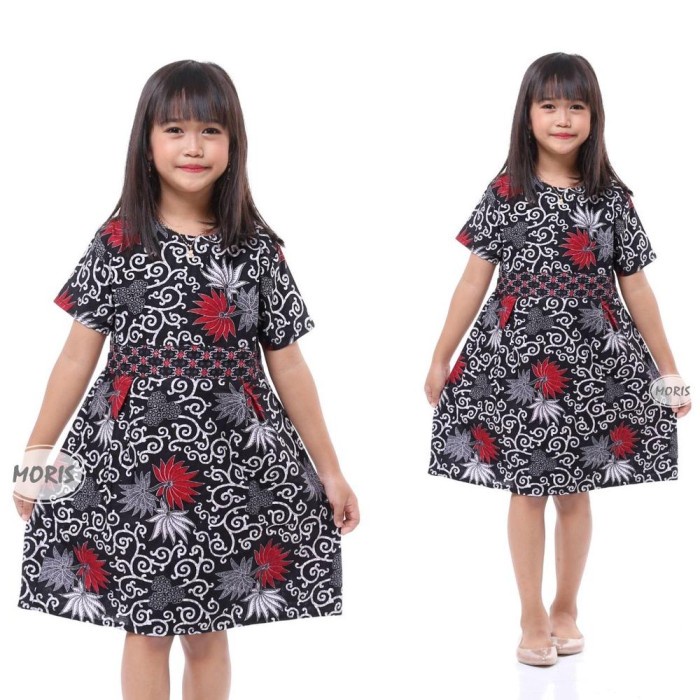 Couple Batik Dress Batik Anak Perempuan 5 Tahun - Baju Batik Anak Perempuan 12