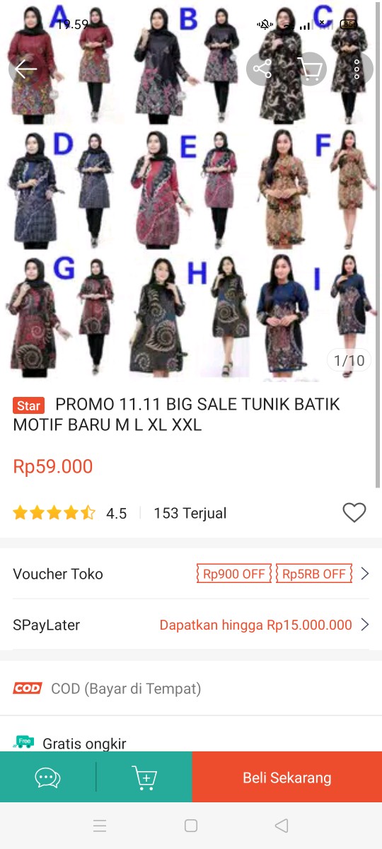 Promo 8.8 Big Sale Tunik Batik Motif Baru M L Xl Xxl