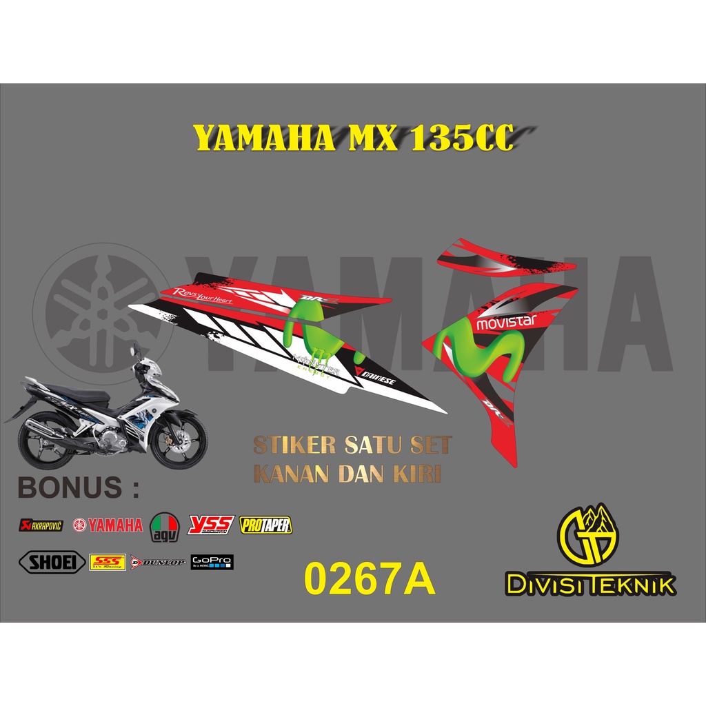 Striping  / Stiker / List Striping / Decal / Stiker Variasi yamaha jupiter mx 135cc monster energy