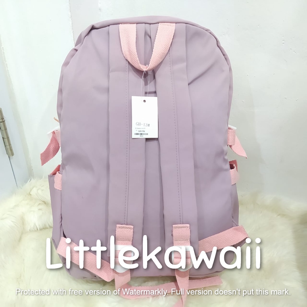 LK/Tas Ransel Laptop Backpack Sekolah Fashion Korean Style Anak Remaja Warna Warni Gesper Juncheng Import