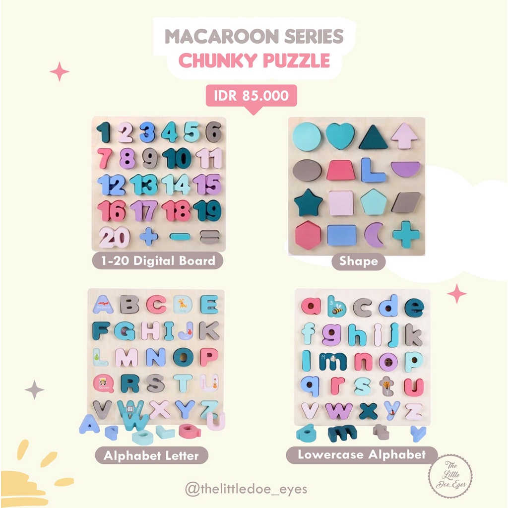 [READY] Macaroon Series Chunky puzzle - mainan edukasi anak