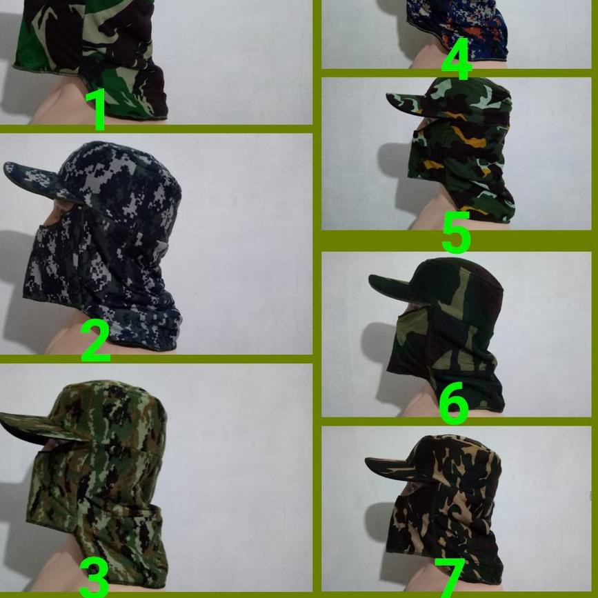 *TERMURAH Topi masker jepang loreng army ,.,.,.,.,.,
