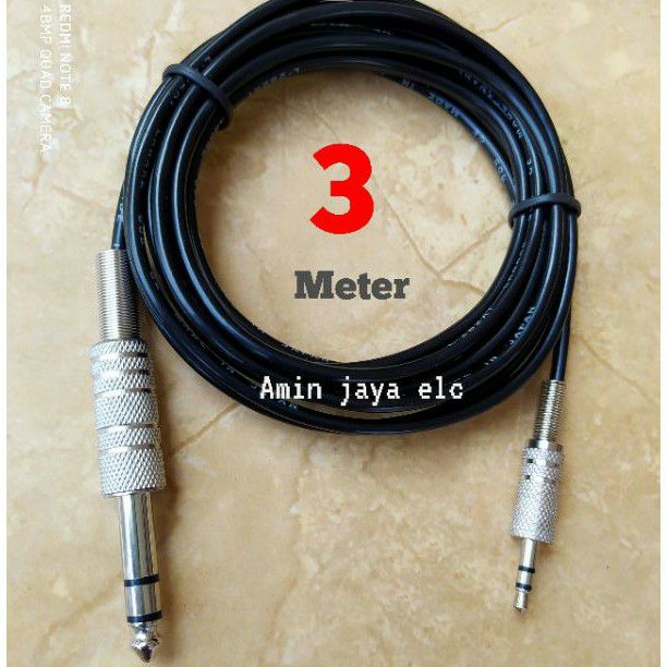 Kabel aux kabel jack 3,5 to 6,5 stereo kabel canare 3 meter