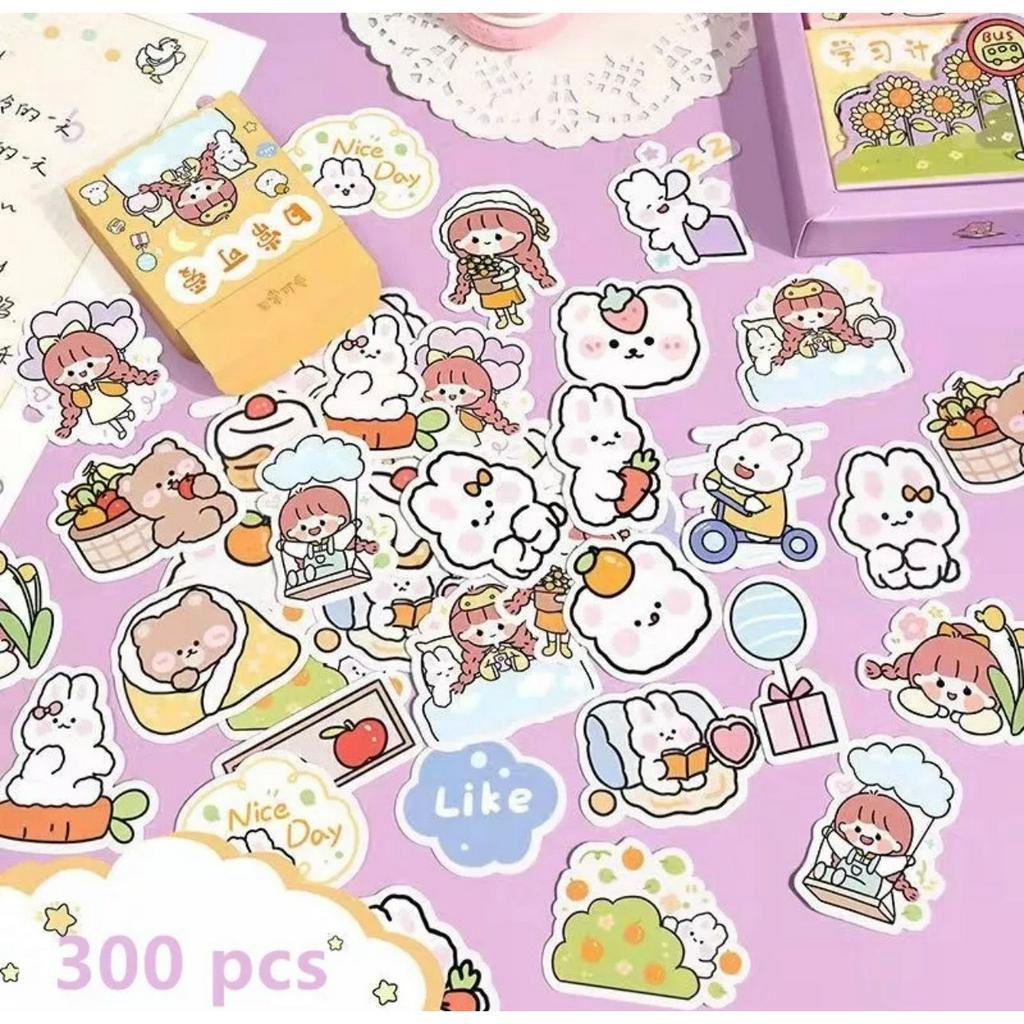 SC ISI 50PCS STIKER DIY ANEKA DESAIN MOTIF KARTUN LUCU || STIKER KARTUN DEKORASI DIARYSCRAPBOOK - BD