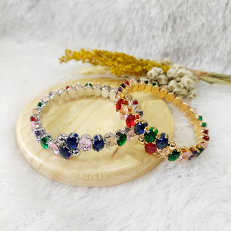 GB381400 Gelang Bangle Permata Warna-warni