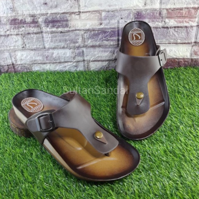 Sandal Carvil Kulit Pria Wanita Casual Sendal Jepit Kulit Puyuh Clasic sandal carvil pria original 1