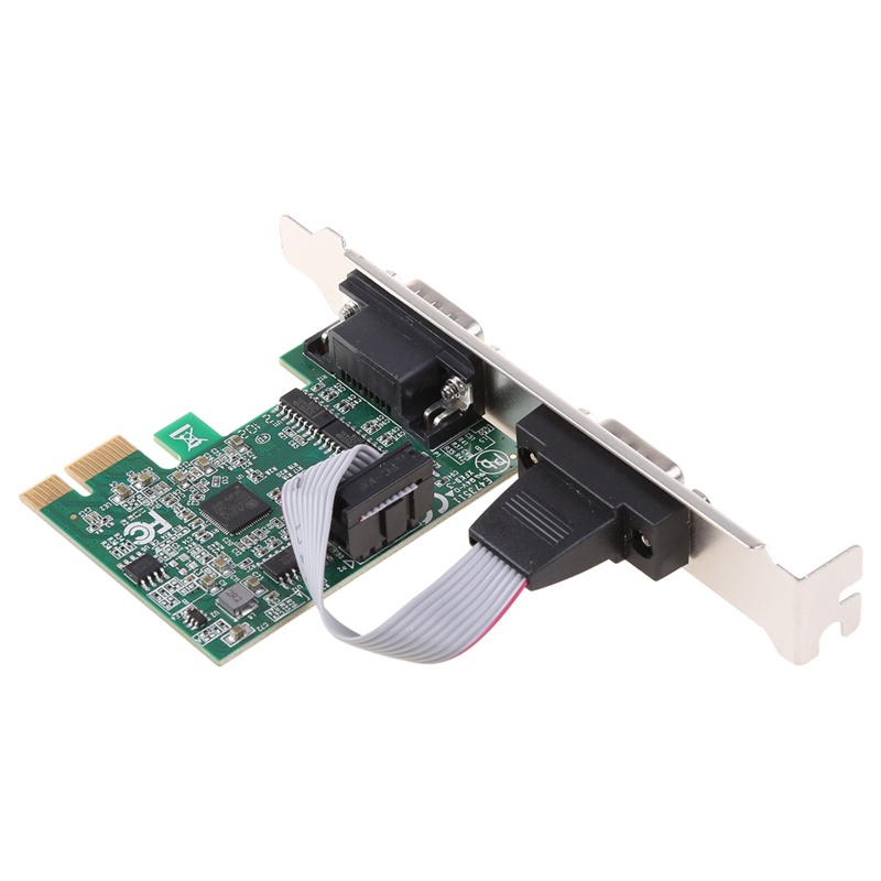 Cre PCIe Dual Serial Expansion Card Chip AX99100 2port Industri DB9 COM RS232 Converter Adapter Controller