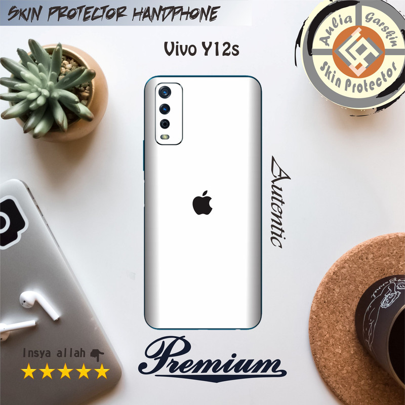 Garskin HP Vivo Y12s Motif Iphone White - Free Custom Motif