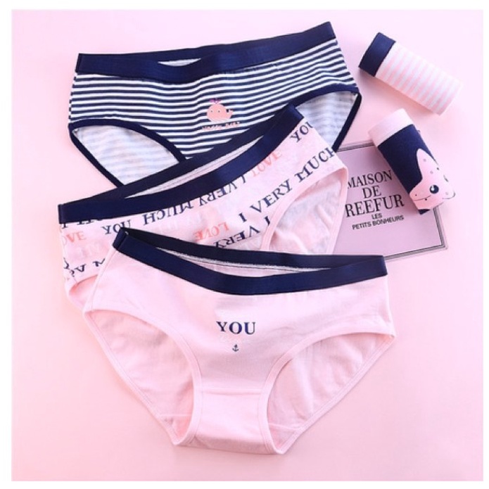 Celana Dalam Wanita CD Mid Waist KOREA STYLE MOTIF STAR IMPORT