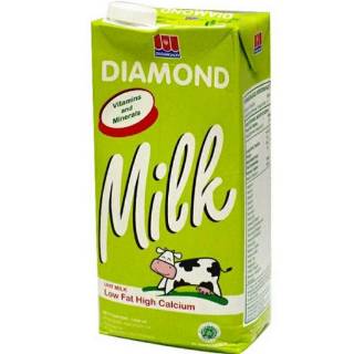  Susu  Diamond  UHT Milk 1 liter Plain lowfat coklat  