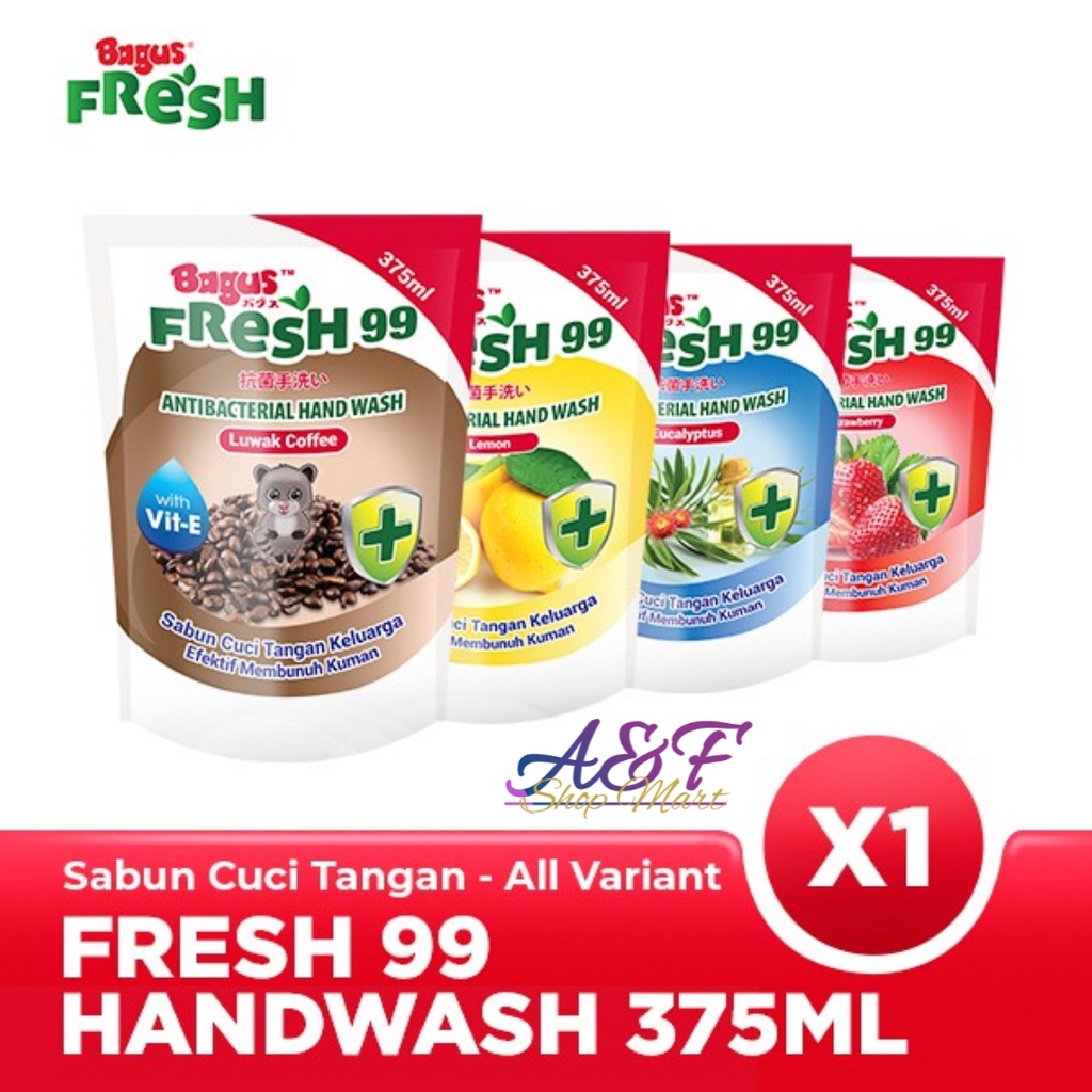 BAGUS Fresh 99 Antibacterial Hand Wash 375ml - Sabun Cuci Tangan