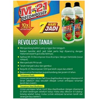 M-21 DECOMPOSER M21 PEMBUAT KOMPOS & PUPUK ORGANIK MIKROBAKTERI PUPUK PEMBENAH TANAH PUPUK PENYUBUR 