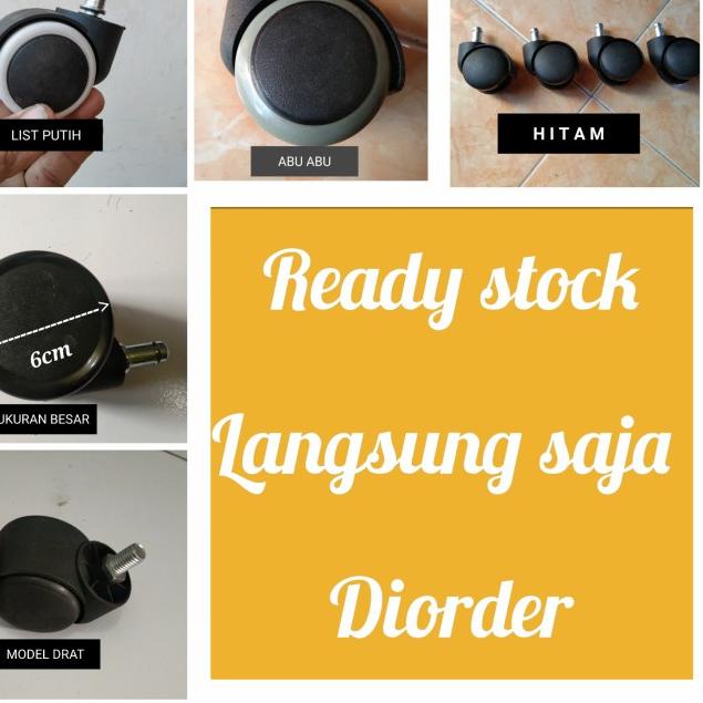 ⅍ roda kursi kantor list putih - Putih ✰