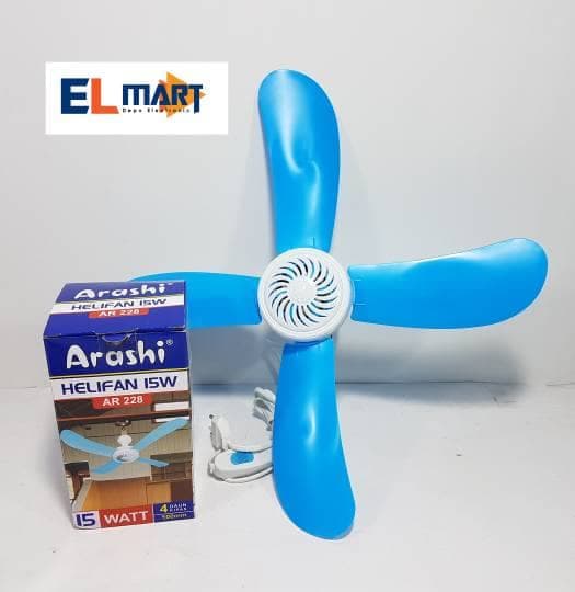 Arashi ceilling fan helifan 15W AR228/ kipas angin gantung