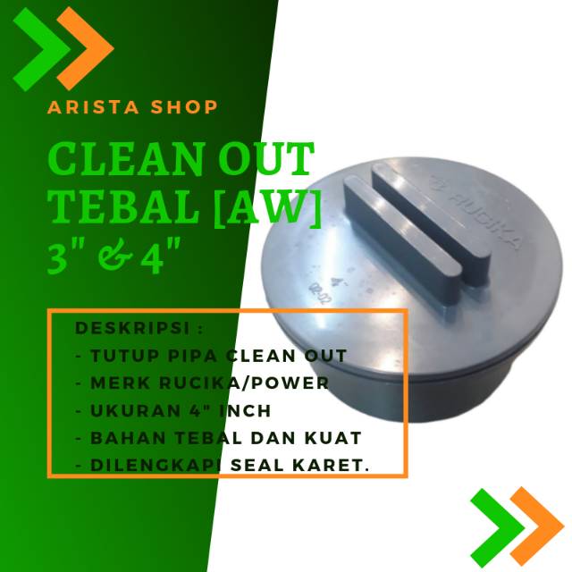 Tutup Pipa Clean Out (AW) 3&quot; - 4&quot; Tebal Untuk Tutup Septictank