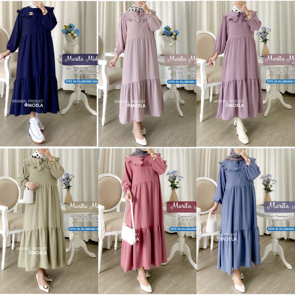 MARITA MIDI DRESS MOELA DRESS / HARA MIDI (Ready) DRESS By MOONRAY