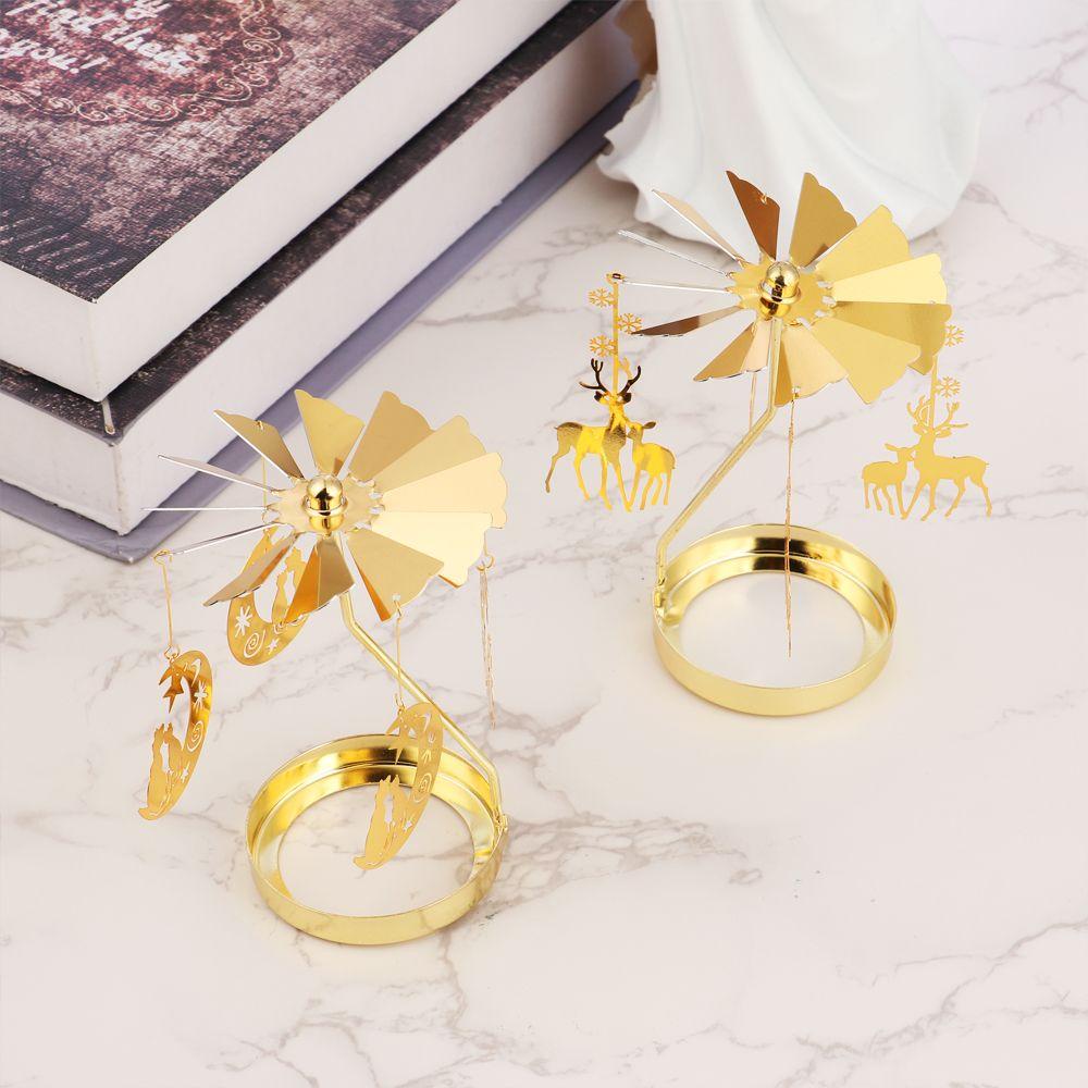Solighter Rotating Candle Stand Xmas Aksesoris Meja Pernikahan Perlengkapan Natal Tempat Lilin