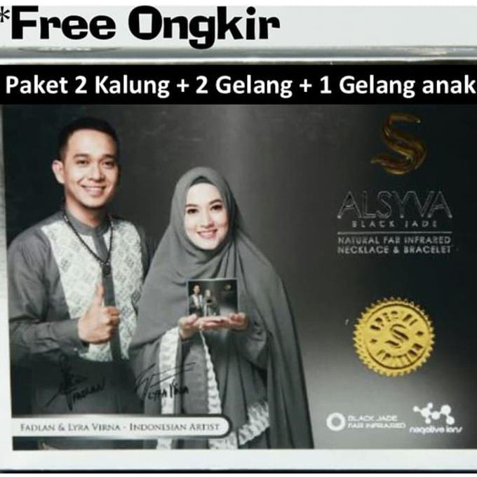 Terpercaya Alsyva Black Jade ( Kalung Dan Gelang Alsyva) Limited