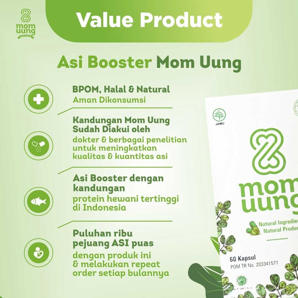 Mom Uung Pelancar ASI 30 &amp; 60 Kapsul - Asi Booster