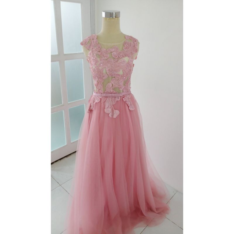 [GRATIS ONGKIR] GAUN DUSTY PINK 21 / GAUN PESTA PRELOVED / GAUN PESTA BEKAS