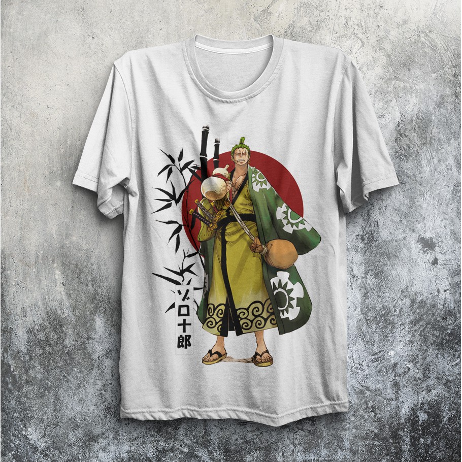KAOS DISTRO ANIME MURAH ONE PIECE RORONOA ZORO WANO