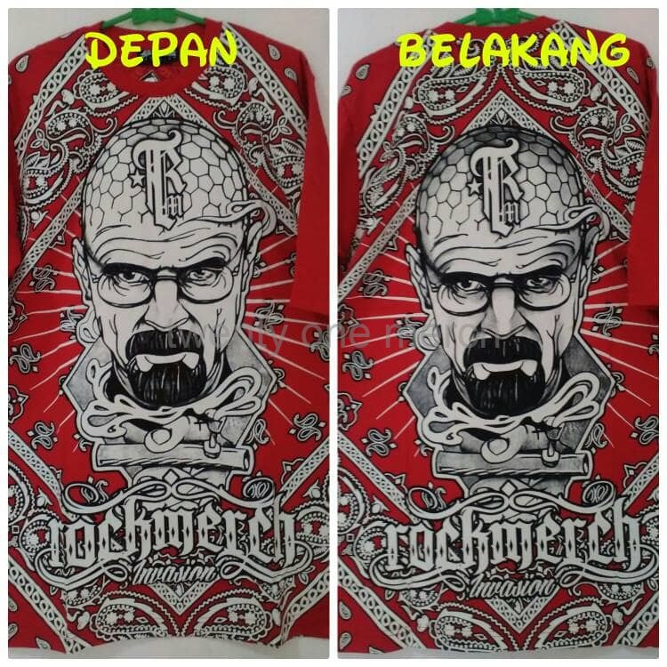 BAJU KAOS DISTRO WARNA MERAH FULL PRINT TERBARU HARDCORE KAOS METAL KAOS PRIA KAOS UNISEX KAOS CEWEK