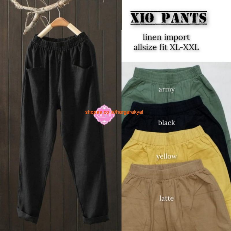RANI XOXO PANTS - Celana Baggy Linen Pants Cigarette