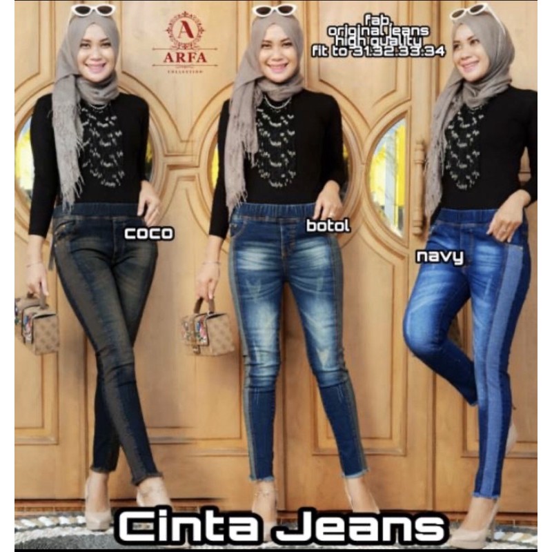 (27-38) CINTA JEANS | JEGGING JEANS APLIKASI LASER