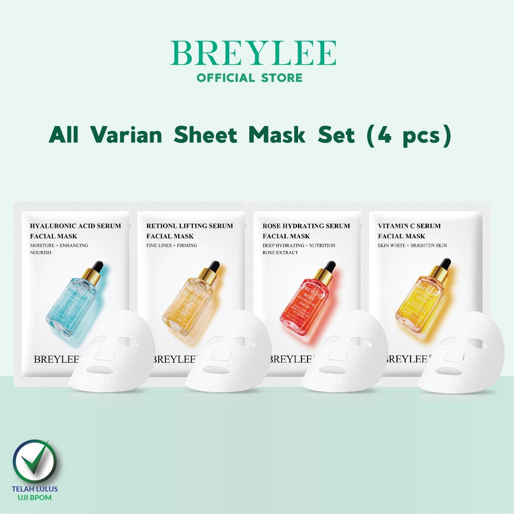 MASKER WAJAH BREYLEE All Varian Sheet Mask Set (4|7 pcs)