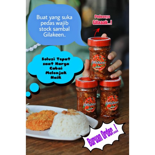 

Sambal Cumi / 150 gr / Pedas / Full Cumi / Gilakeen