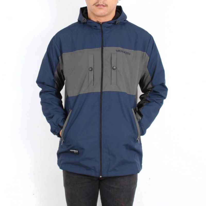 JAKET PRIA PARKA TASLAN WATERPROOF OUTDOOR - jaket semi parka taslan