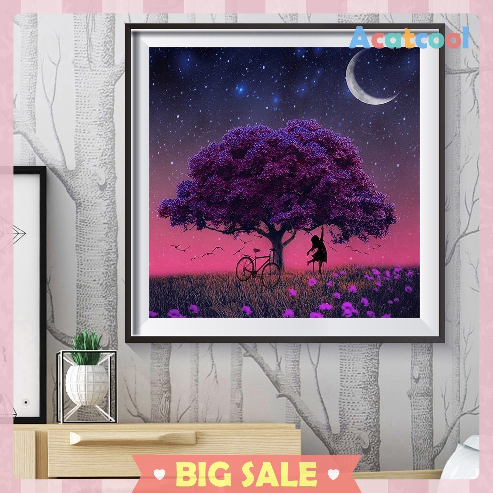 5D DIY Diamond Painting Tree Girl Full Drill Embroidery Cross Stitch Decor