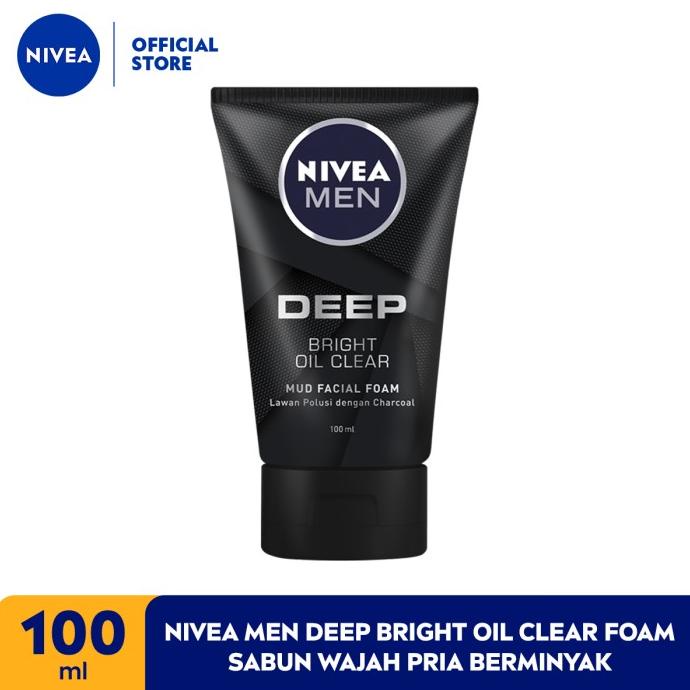 [COD] NIVEA MEN Deep Bright Oil Clear Foam 100ml- Sabun Wajah Pria Berminyak BIG SALE Kode 1458