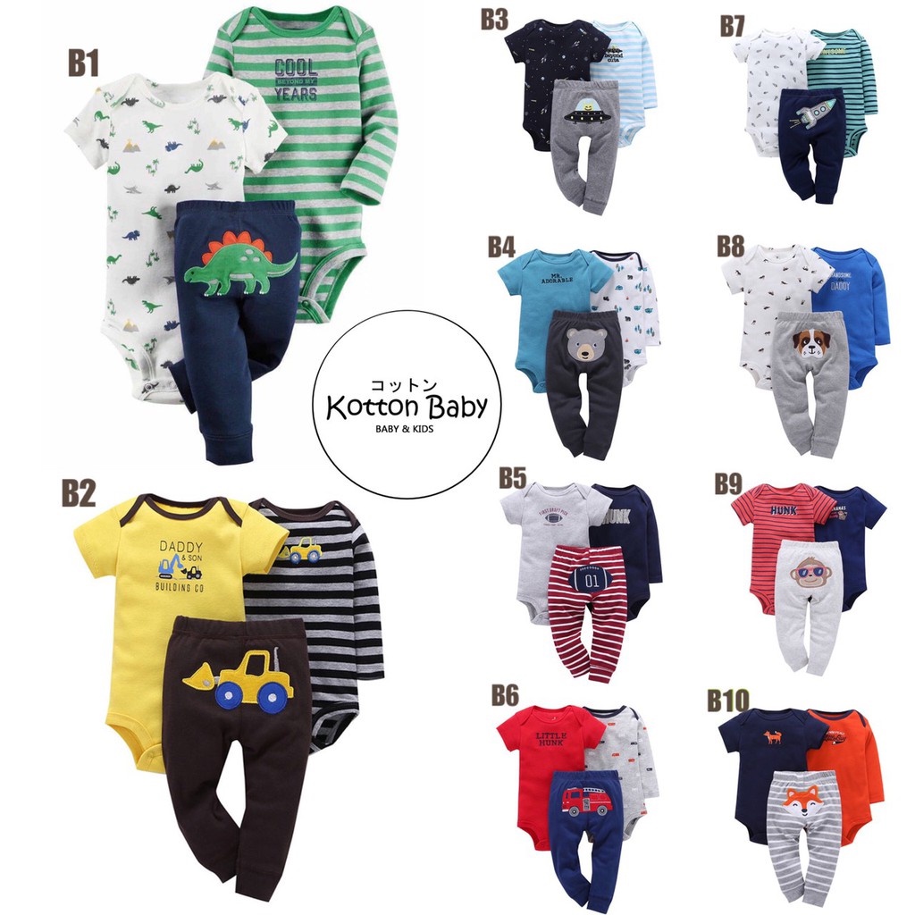 [ISI 3] 3-24bln PAKAIAN BAYI [Kualitas Impor] BAJU ANAK JUMPER JUMPSUIT ROMPER LAKI LAKI Catalog B