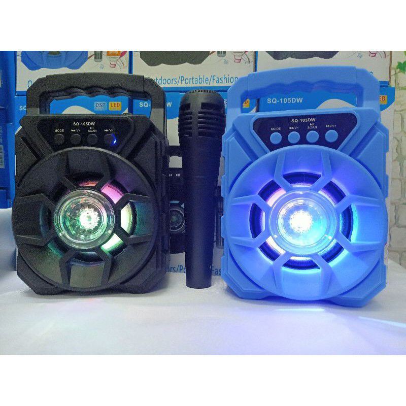 Speaker Bluetooth SQ-105DW + Mic karaoke