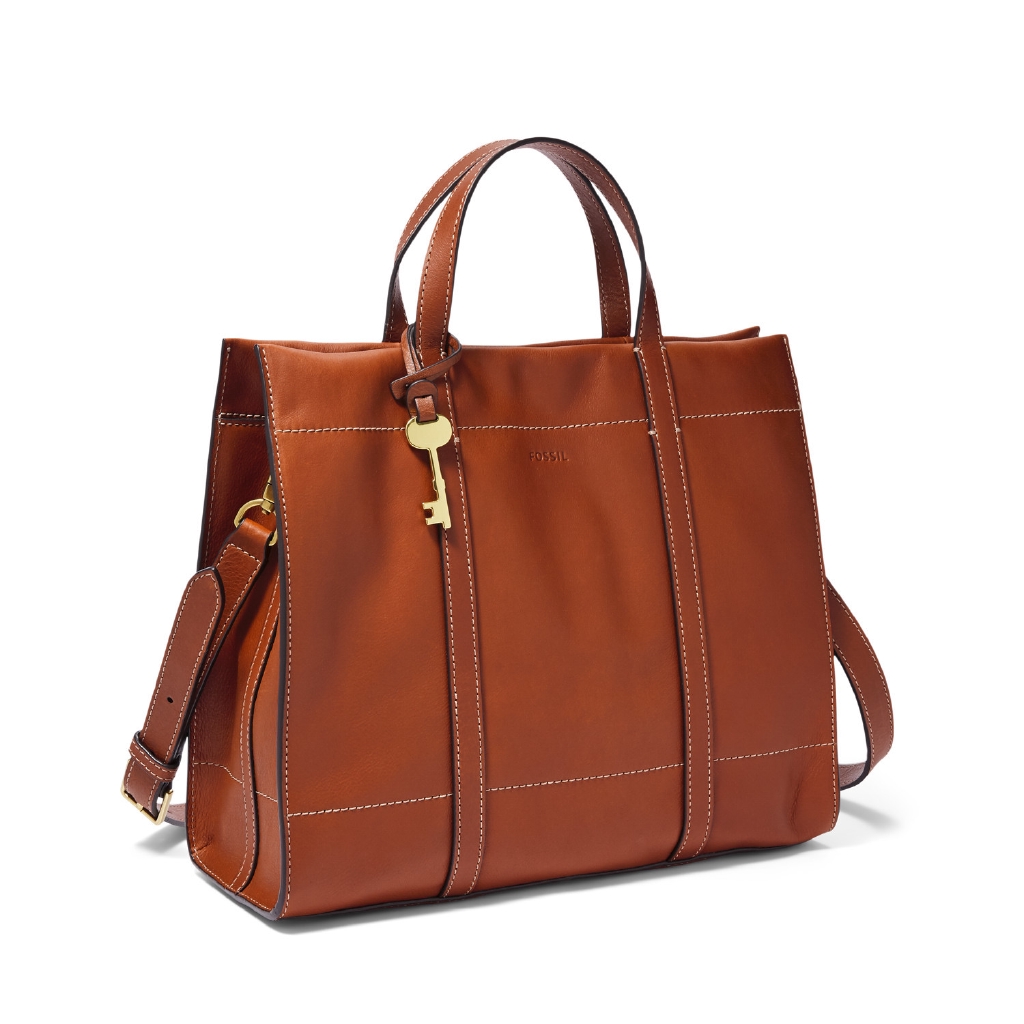 Fossil Carmen Shopper Brandy Leather Bag [ZB7938-213]