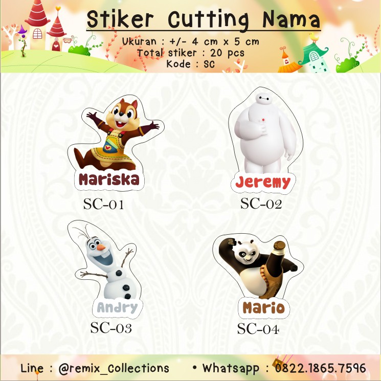 

[30 pcs] Stiker label nama tahan air, tidak mudah sobek