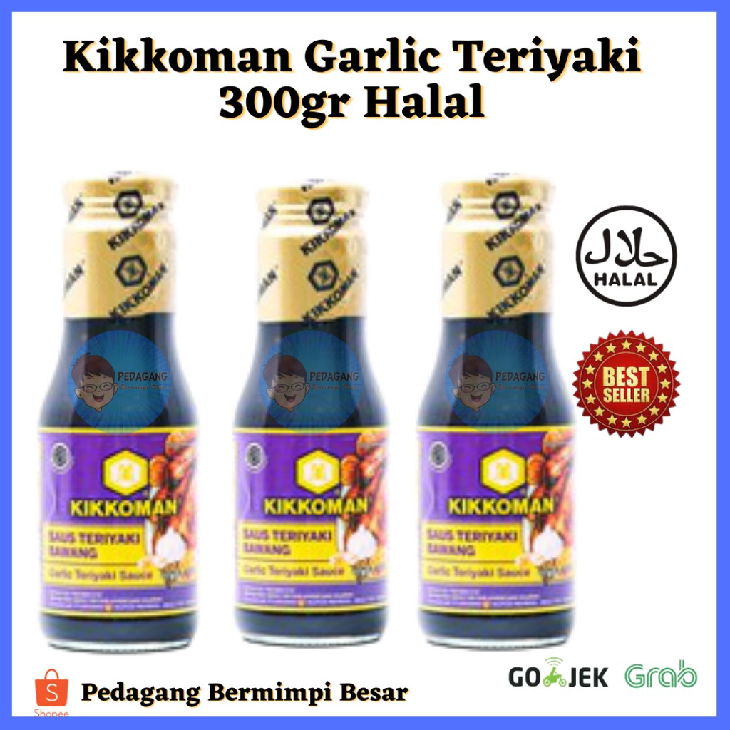 Kikkoman Garlic Teriyaki 300gr Halal | Teriyaki Sauce | Saus Teriyaki