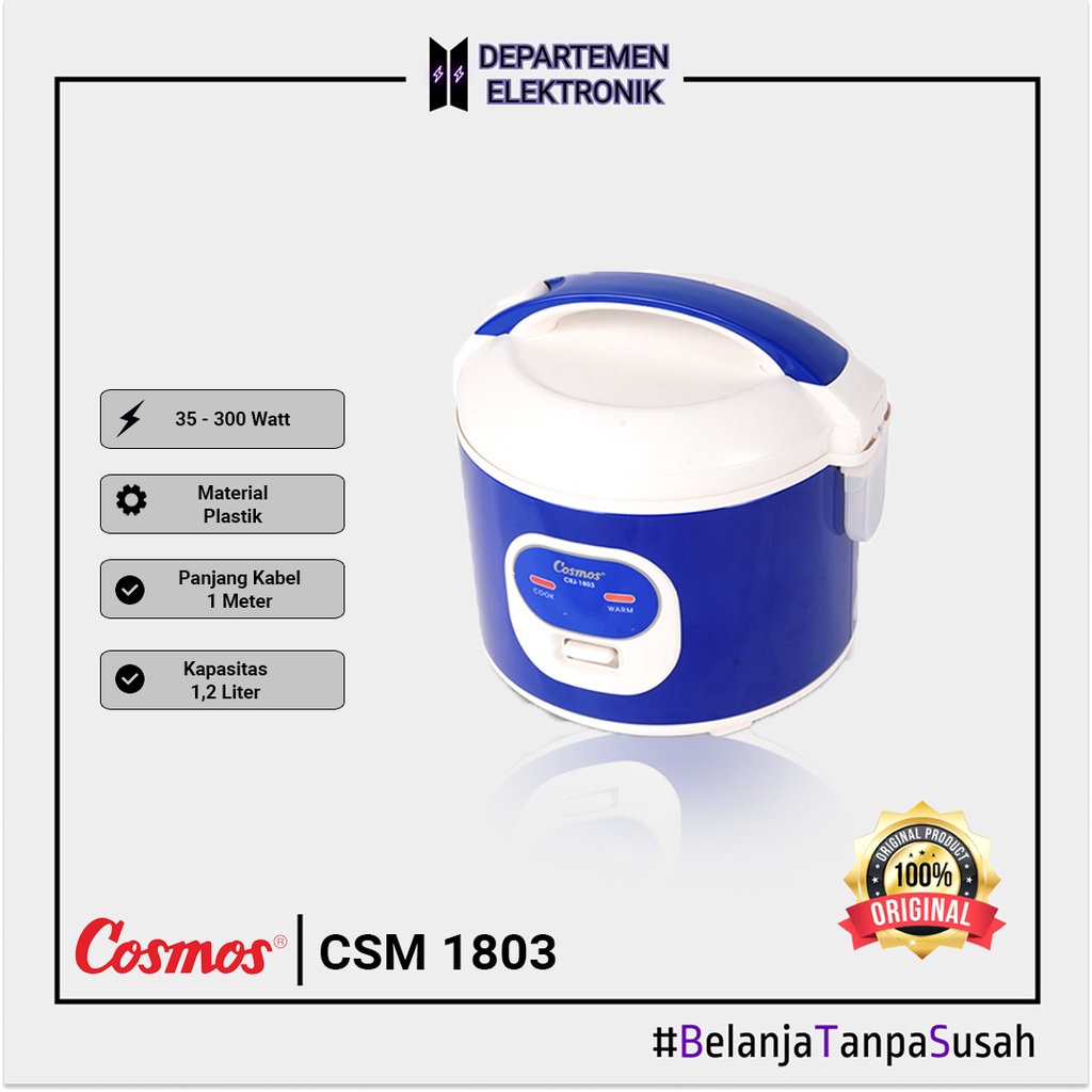 Cosmos 1803 – Magic Com 1.2 Liter Nonstick MURAH BANGET / GARANSI RESMI