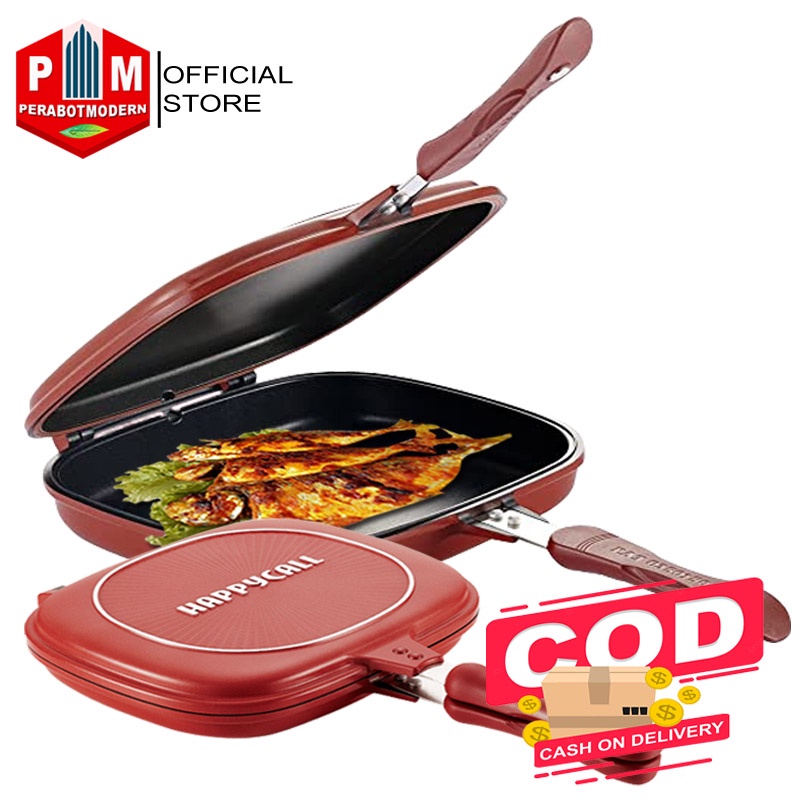 [ COD ] HappyCall Pan Jumbo Original Korea 32cm / Happy call pan / wajan penggorengan teflon bolak balik anti tumpah dan lengket goreng ayam ikan tumis sayur bbq steak yakiniku