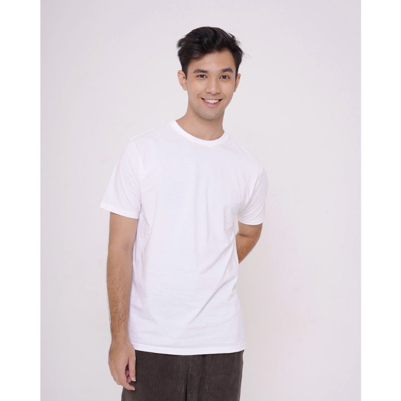 KAOS POLOS PUTIH COTTON COMBAT 30 S PREMIUM QUALITY / KAOS POLOS DISTRO TANGAN PENDEK