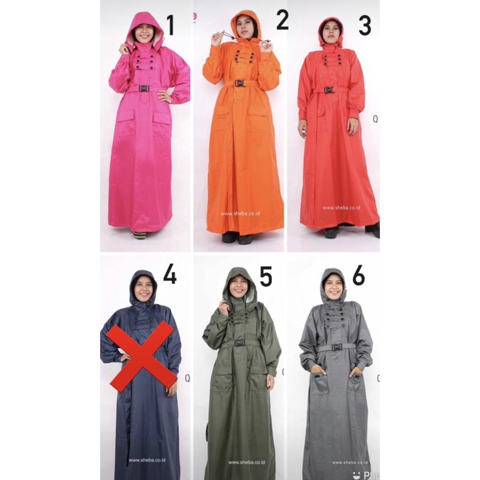 Jas hujan muslimah SHEBA model Gamis Terusan