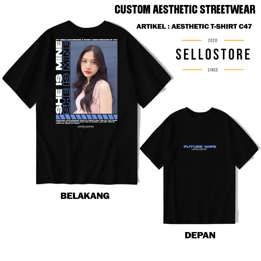 Kaos Custom Foto Aesthetic / Kaos Sablon Satuan / Kaos Sablon DTF / Kaos Viral Tiktok / Baju Sablon 