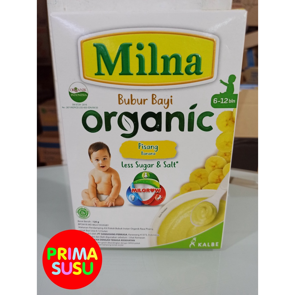 Milna Bubur Bayi Organic Pisang 6-12 120 GR