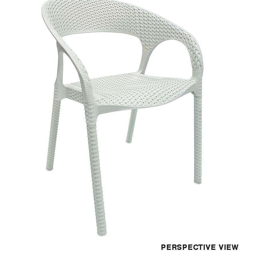 club kursi teras rotan plastik   kursi cafe   kursi outdoor   kursi taman   kursi putih coklat   arm
