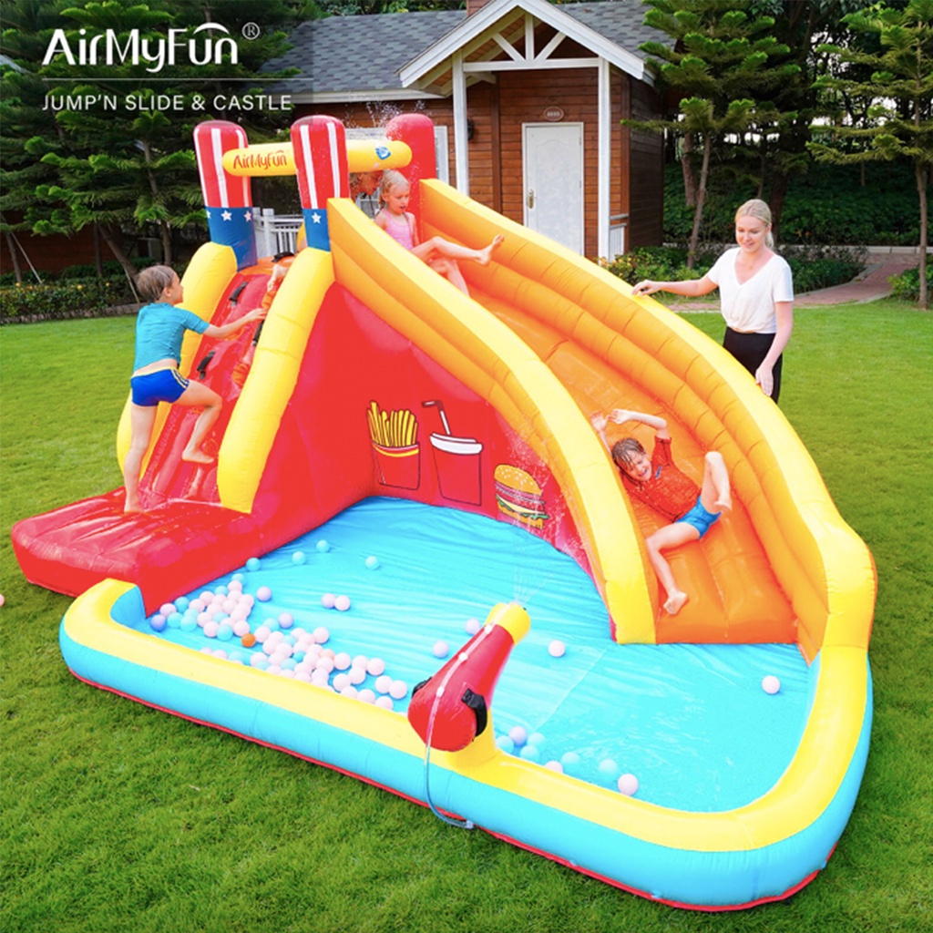 Inflatable bouncy castle balloon bouncer / mainan rumah istana balon anak / mainan lompat lompatan / mainan air / kolam renang mandi bola - A83009
