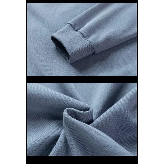 Sweater Crewneck Pria - THEO BASIC - Sweatershirt oblong bahan flece